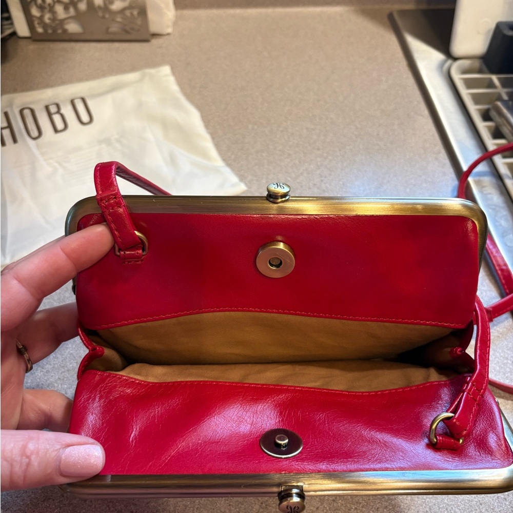 HOBO Vibrant Red Leather Crossbody Bag - Picture 2 of 4
